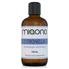 miaono ätherisches Citronellaöl 100ml – naturreines Duftöl aus Indonesien, in Deutschland abgefüllt, ideal für Diffusoren, Massage & Aromatherapie.