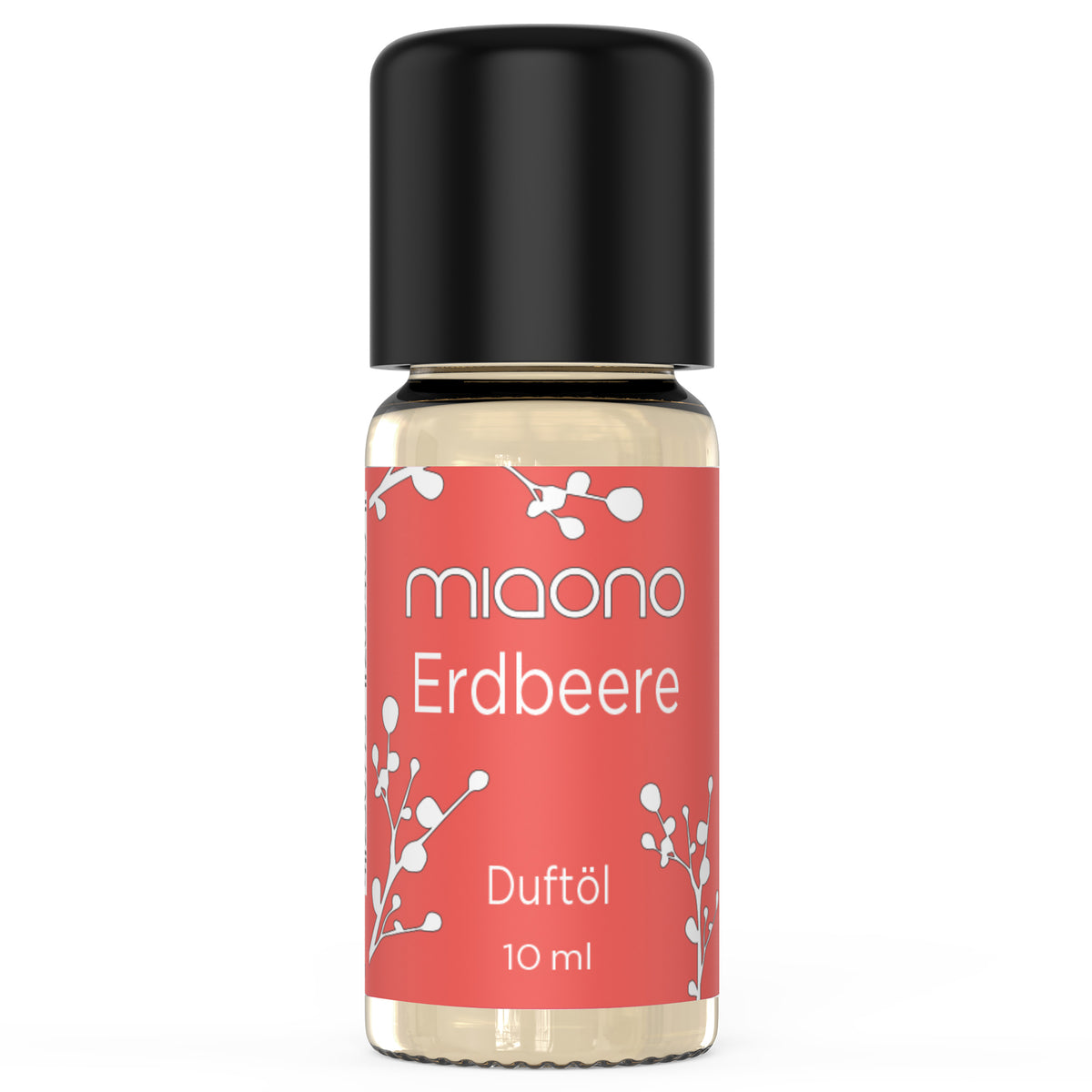 Miaono Duftöl Erdbeere 10ml, in Deutschland abgefüllt, mit einem fruchtig-süßen Erdbeerduft – ideal für eine lebendige und einladende Raumstimmung.