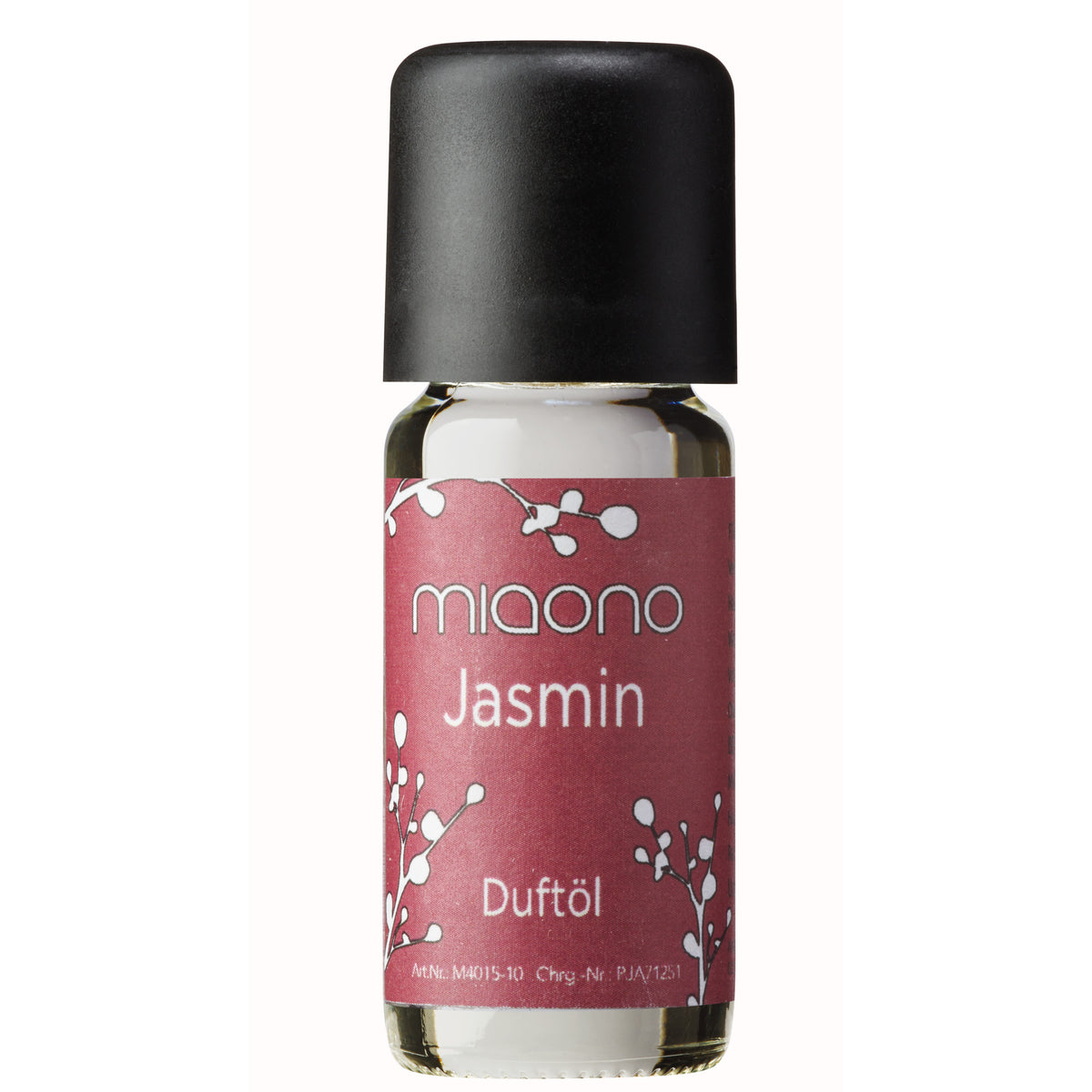 Miaono Duftöl Jasmin 10ml, in Deutschland abgefüllt, mit einem eleganten und sinnlichen Jasmin-Duft – perfekt für eine luxuriöse und entspannende Atmosphäre.