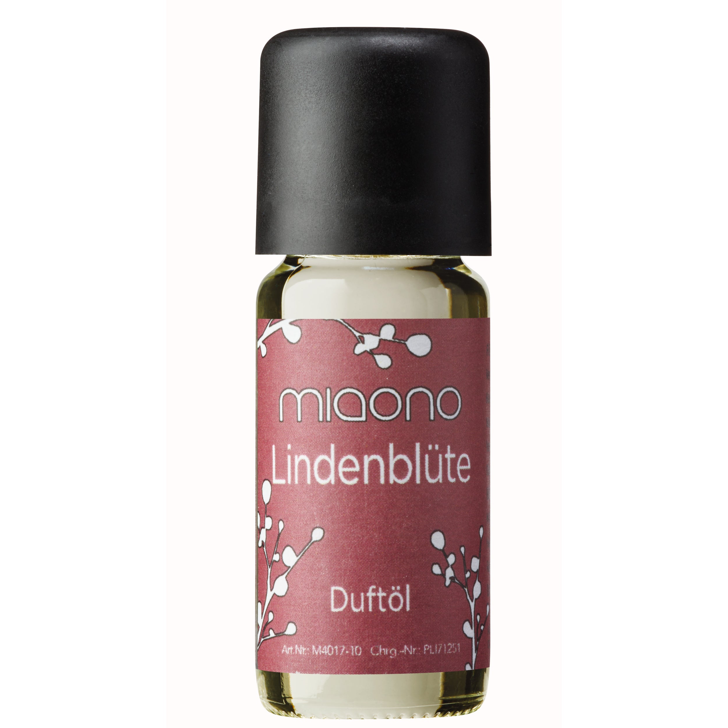 Miaono Duftöl Lindenblüte 10ml, in Deutschland abgefüllt, mit einem zarten und süß-blumigen Lindenblütenduft – ideal für eine entspannende und harmonische Raumstimmung.