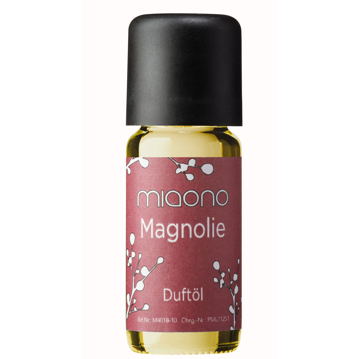 Miaono Duftöl Magnolie 10ml, in Deutschland abgefüllt, mit einem zarten und blumigen Magnolienduft – ideal für eine entspannte und elegante Raumstimmung.