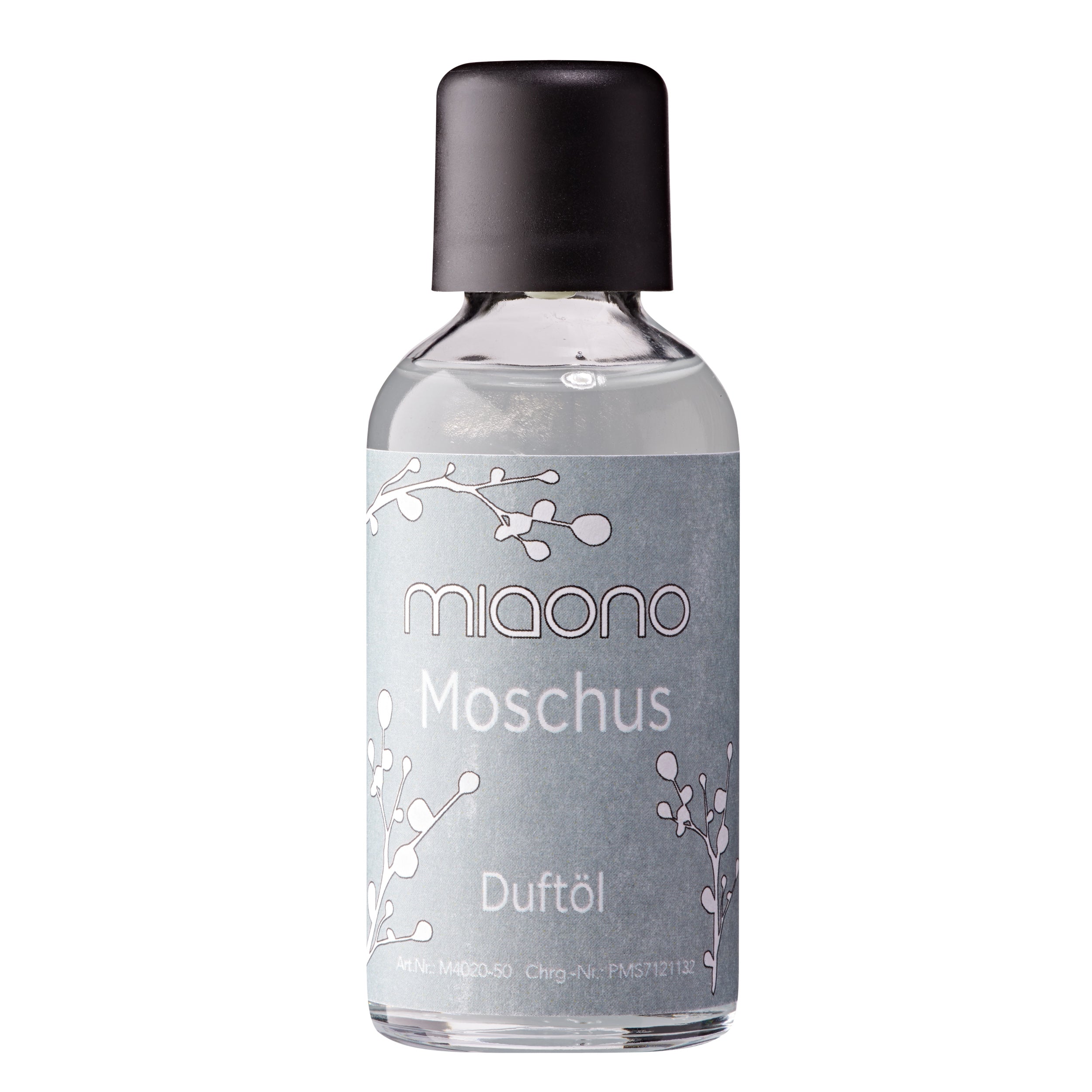 Miaono Duftöl Moschus 50ml, in Deutschland abgefüllt, mit einem warmen und sinnlichen Moschusduft – perfekt für eine luxuriöse und beruhigende Atmosphäre.