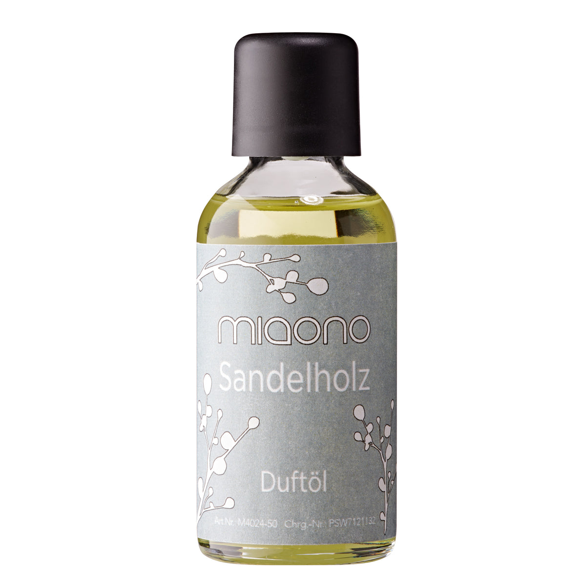 Miaono Duftöl Sandelholz 50ml, in Deutschland abgefüllt, mit einem warmen und holzigen Sandelholzduft – ideal für eine beruhigende und harmonische Raumstimmung.