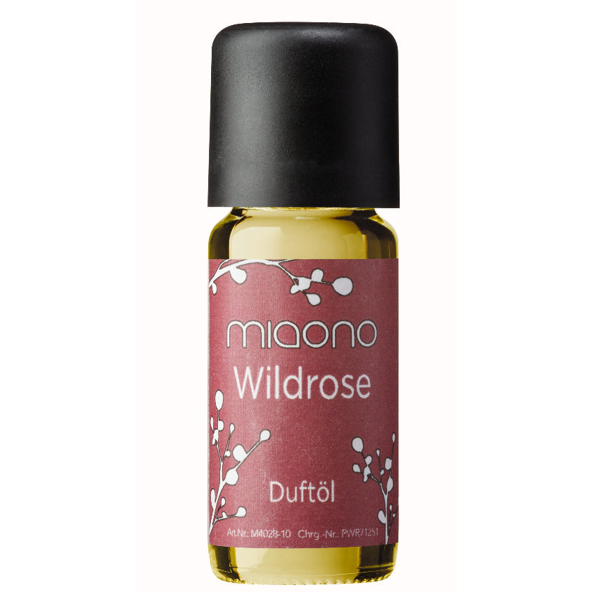 Miaono Duftöl Wildrose 10ml, hochwertig in Deutschland abgefüllt, mit sanftem, natürlichem Wildrosenduft – perfekt für eine romantische und entspannte Stimmung.