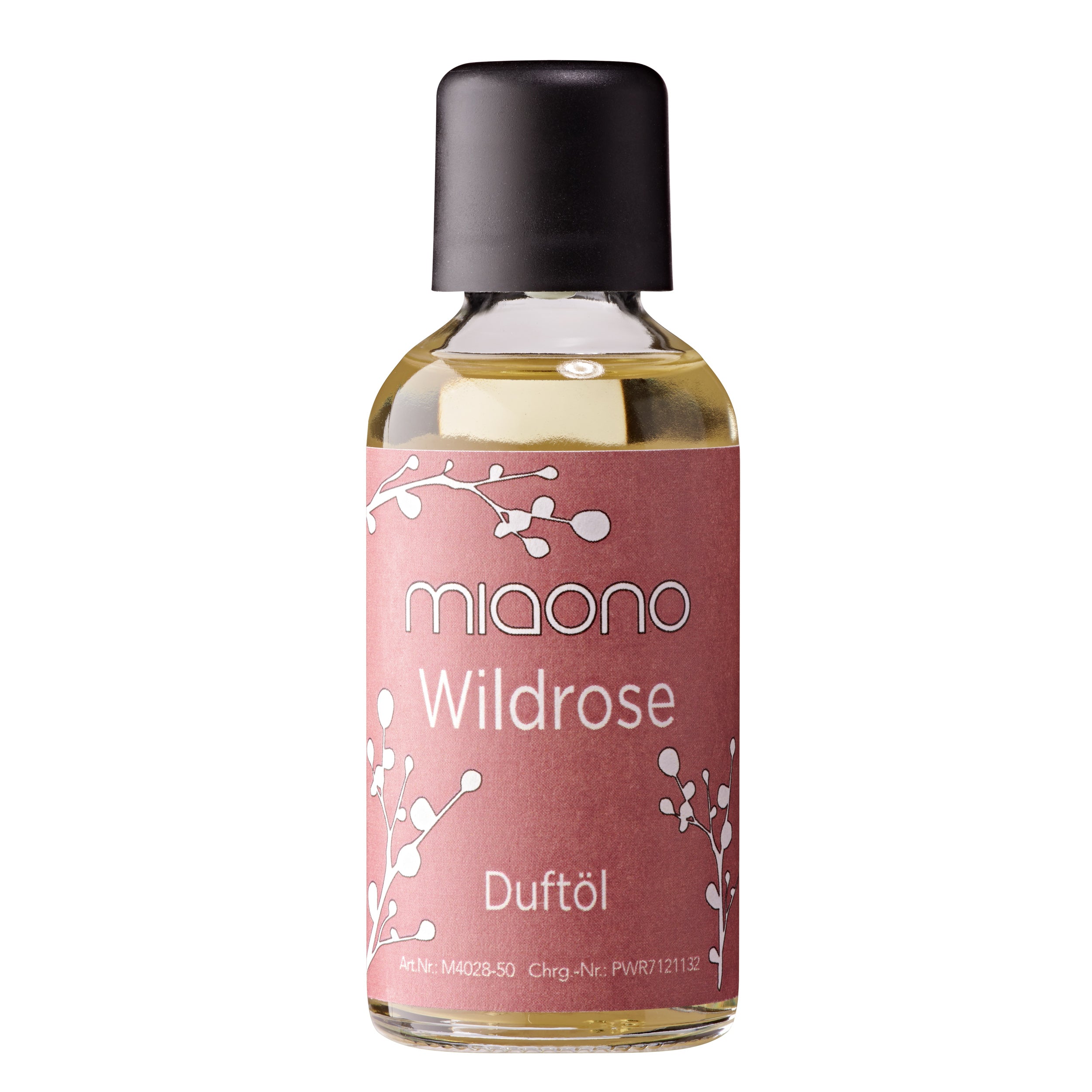 Miaono Duftöl Wildrose 50ml, hochwertig in Deutschland abgefüllt, mit einem natürlichen und sanften Wildrosenduft – perfekt für romantische und entspannte Momente.