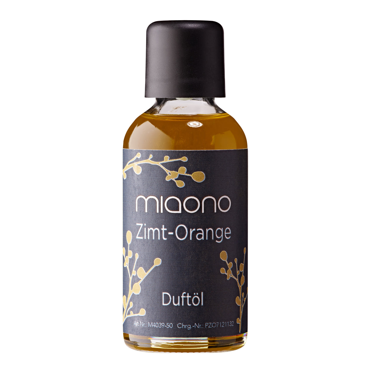 Miaono Duftöl Zimt-Orange 50ml, in Deutschland abgefüllt, mit einem warmen, würzigen Zimt- und fruchtigen Orangenduft – ideal für eine gemütliche und einladende Atmosphäre.